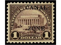 * ESTADOS UNIDOS. Sc.95. 1925-26. CANAL ZONE. 1 Dollar Violet Brown, Well Centered. Scott.125$. - Other & Unclassified