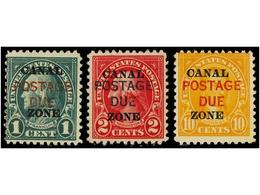 * ESTADOS UNIDOS. Sc.J 15/17. 1925. CANAL ZONE. Complete Set, Hinged. Scott.162,5$. - Other & Unclassified