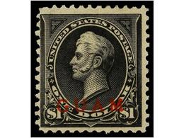 * GUAM. Sc.12. 1899. 1 Dollar Black, Hinged. Scott.350$. - Autres & Non Classés