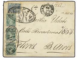 URUGUAY. 1902. MONTEVIDEO A BUENOS AIRES. 1 Cto. Verde (3) Y 5 Cts. Azul. - Altri & Non Classificati