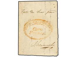 VENEZUELA. 1836 (24 Abril). CORO A MARACAIBO. Marca Ovalada REPUBLICA DE COLOMBIA/CORO/FRANCA En Rojo. MAGNÍFICA Y MUY R - Autres & Non Classés