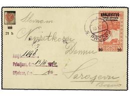 YUGOSLAVIA. 1920. Lettercard For BOSNIA & HERZEGOVINA 21 H. On 20 H. On 10 H. Red On Yellow, H & G A9, Used From PROZOB - Autres & Non Classés