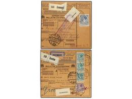 YUGOSLAVIA. 1925-27. NETHERLAND To BRNO. 4 PARCEL RECEIPS Taxed On Arrival With Yugoslavian Stamps. - Autres & Non Classés