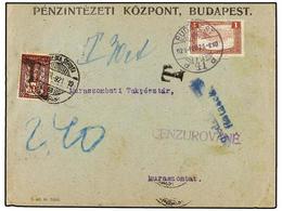 YUGOSLAVIA. 1926. BUDAPEST To MURASZOMBAT (Today Slovenia). Hungarian 1 Kr. Red Taxed On Arrival With Yugoslav 60 Red Br - Otros & Sin Clasificación