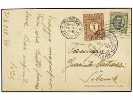 YUGOSLAVIA. 1929. MODENA (Italy) To SIBENIK (Yugoslavia). Postcard Franked With 25 Cent. Green Stamp, Taxed On Arrival W - Autres & Non Classés