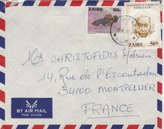 ZAIRE Lettre Avion 18/5/1981 Pour Montpellier France - Poisson Einstein ( Angle Froissé ) - Gebruikt