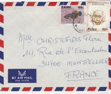 ZAIRE Lettre Avion 18/6/1981 Pour Montpellier France - Poisson Einstein ( Angle Froissé ) - Usados