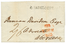 3ème Occupation Anglaise : GUADELOUPE 1810 (Lenain N°4) Sur Lettre Avec Texte Daté "GUADELOUPE 24 December 1812" To ABER - Altri - America