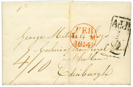 3éme Occupation Anglaise - Origine CHARLESTOWN(USA) : 1813 Cachet Rare GUADELOUPE (Lenain N°5) Au Verso D'une Lettre Ave - Altri - America