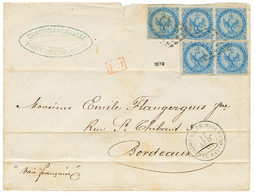 1871 Bande De 3 + Paire(pd) Du 20c AIGLE Sur Enveloppe De POINTE-A-PITRE Pour LA FRANCE. TB. - Altri - America