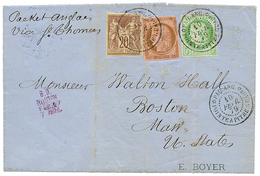 1879 CERES 5c +10c +SAGE 20c(pd) Sur Lettre De POINTE-A-PITRE Pour BOSTON(USA). TTB. - Altri - America