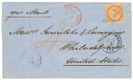 Bureau Anglais :1867 40c AIGLE Légérement Touché Obl. Losange De Pts + PAID AT GUADALOUPE Rouge Sur Lettre Pour Les PHIL - Altri - America