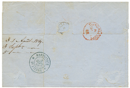 Bureau Anglais : 1869 AIGLE 20c + 40c Obl. Losange De Pts + Losange MQE à L'arrivée + Cachet Rouge GUADALOUPE PAID + Tax - Altri - America