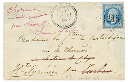 DROME : 1865 20c(n°22) Obl. GC 1215 + T.22 CREPOL Sur Enveloppe Pour TARBES. Cote 340€. TB. - Altri - America