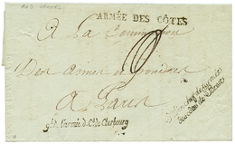 An 3 ARMEE DES COTES + Gle De L'arméed;Cs De CHERBOURG Sur Lettre(pd)de RENNES. TB. - Altri - America