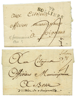 2 Lettres : 1793 "SOLIERE 78" Manus. Texte Daté "HIERE" Et An 3 78 SOLLIERS Texte Daté "ARMEE ITALIE, HYERES". TTB. - Altri - America