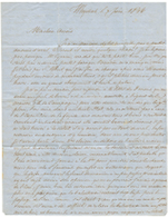 1856 Taxe "3" Sur Lettre Avec Texte Daté "WHYDAH" Pour La FRANCE. Origine Trés Rare à Cette Date. TB. - Altri & Non Classificati