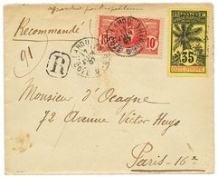 1907 10c + 35c "PALMIER" Obl. LAHOU COTE D'IVOIRE Sur Enveloppe RECOMMANDEE Pour PARIS. TTB. - Altri & Non Classificati