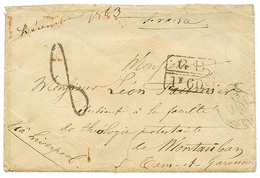 1863 GB/1F60c + Taxe 8 Sur Enveloppe Avec Texte Daté De PORTO NOVO Pour La FRANCE. RARE. TB. - Altri & Non Classificati