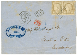 DANISH WEST INDIES - French P.O : 1874 FRANCE 30cx2(crease On 1 Stamp) Canc. Anchor + Consular Cds ST THOMAS On Cover(no - Altri & Non Classificati