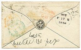 1854 1 SHILLING Just Touched At Left  Canc. On Envelope To CALCUTTA(INDIA). Vf. - Altri & Non Classificati