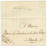 1835 PURIFIE LAZARET MARSEILLE On Entire Letter (CONSUL De FRANCE à LARNACA) To FRANCE. Superb. - Cipro (...-1960)