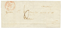 1850 OUTRE-MER MARSEILLE In Red + "6" Tax Marking On Entire Letter Datelined "STE MARIE (GAMBIE)" To TOULON(FRANCE). Ver - Gambia (...-1964)