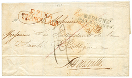 1821 EZIXA/FRANQUEADA + ESPAGNE PAR BAYONNE On Entire Letter From GIBRALTAR To FRANCE. Vf. - Altri & Non Classificati