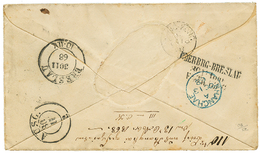 1868 HONG-KONG 8c + 24c Canc. B62 + Boxed 4 Tax Marking + VIA TRIEST On Envelope To BRESLAU. Verso, SHANGHAE In Blue + H - Altri & Non Classificati