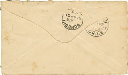 "CHILE To NEW ZEALAND" : 1890 5 On 30c(x2) Canc. CORONEL On Envelope To DUNEDIN NEW ZEALAND. Vf. - Cile