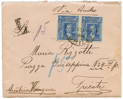 1909 CHILE 5c(x2) On Envelope With Full Text From VALPARAISO To TRIESTE Taxed On Reverse With AUSTRIA POSTAGES DUES 10h+ - Cile