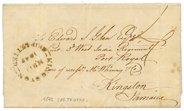 1842 KINGSTON SHIP LETTER On Entire Letter From CARTAGENA COLOMBIA  To JAMAICA. RARE. Vvf. - Colombia