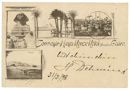 MENA HOUSE To CEYLON : 1892 P./Stat 5m Canc. PYRAMIDS MENA HOUSE + COLOMBO PAID To CEYLON. Central Crease. Scarce. Vf. - Altri & Non Classificati