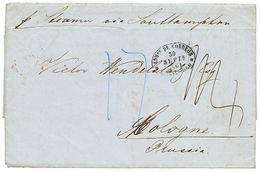 URUGUAY : 1861 SEEBRIEF PER ENGLAND AACHEN On Reverse Of Entire Letter From MONTEVIDEO To COLOGNE (GERMANY). Vf. - Uruguay