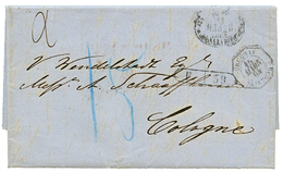 URUGUAY - NUEVA MEHLEM" : 1864 Exchange Mark  F./39 + URUGUAY SAINTONGE On Entire Letter From NUEVA MEHLEM To GERMANY. V - Uruguay