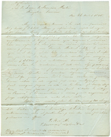 1845 JAMAICA SHIP LETTER + "1/4" Tax Marking On Entire Letter From NEW YORK To JAMAICA. Superb. - Altri & Non Classificati