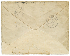 "H.M.S REDBREAST - ZANZIBAR" : 1891 ENGLAND 1d(x3) Canc. LONDON + "SEAMAN, H.M.S REDBREAST - ZANZIBAR" On Envelope To EN - Zanzibar (1963-1968)