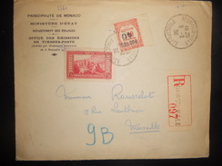 Monaco, Lettre Recommande De Monaco Ville 1930 Pour Marseille - Cartas & Documentos