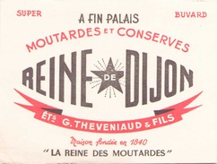 France Buvard Moutardes Et Conserves Reine De Dijon ( Pliure ) 13,5 Cm X 10,5 Cm - Mostard