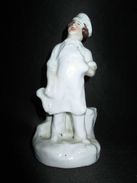 Ancien Encrier En Porcelaine De Vieux Paris Boulanger Avec Hotte XIX ème - Tintenfässer