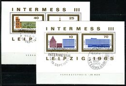 BOX04-30) DDR - Michel Block 23 / 24 = 1126 / 1129 - OO Gestempelt (D) - Briefmarkenausstellung INTERMESS III - Blocs