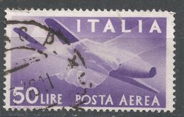 Italy 1947. Scott #C114 (U) Plane And Clasped Hands - Luchtpost