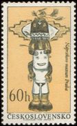 Czechoslovakia / Stamps (1966) 1538: Indians Of North America - Naprsteks Museum (Wooden Figurine); Painter: P. Sukdolak - Indianer