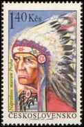 Czechoslovakia / Stamps (1966) 1541: Indians Of North America - Indian From Dakota Tribe; Painter: Lumir Sindelar - American Indians
