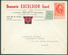 BELGIQUE Enveloppe En Tête BRASERIE EXCELSSIOR GAND (affr.UPU) Fond. Vander Stricht & Gevaert - 12171 - Bier