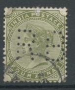 INDE ANGLAISE (GB) - VITORIA - N° Yt 39 Obli. PERFORÉ "RB" - 1858-79 Compagnie Des Indes & Gouvernement De La Reine