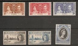 GAMBIA 1937 - 1953 COMMEMORATIVE SETS MOUNTED MINT - Gambie (...-1964)