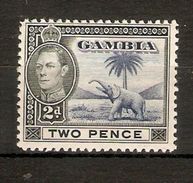 GAMBIA 1938 2d BLUE AND BLACK SG 153 LIGHTLY MOUNTED MINT Cat £15 - Gambia (...-1964)