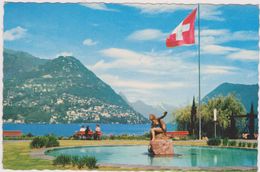 Suisse,switzerland,swiss, Helvetia,schweiz,svizzera,TESSIN,TICINO,LUGANO,DRAPEAU,BASSIN,FONTAINE,NUE - Lugano