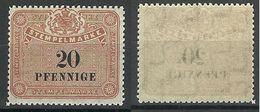 Germany Ca 1870 Stempelmarke Documentary 20 Pf. MNH - Autres & Non Classés